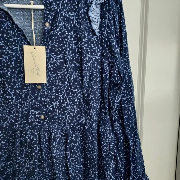 NWT Blue Floral Dress - Picture 2 of 3